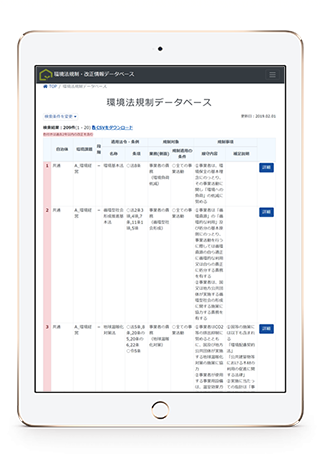 環境ＬＤＢ　タブレット画面